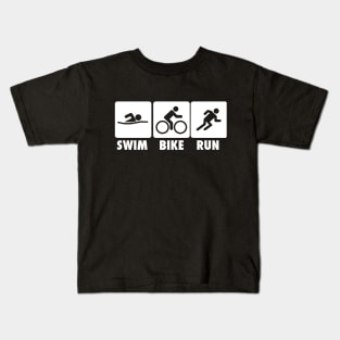 Swim Bike Run Kids T-Shirt